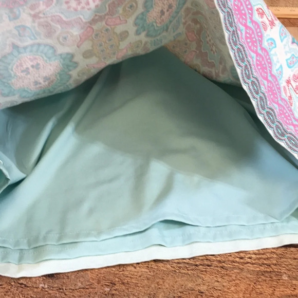 Talbots Pencil Skirt Womens 6 Blue Pink Medallion Paisley Print - Picture 7 of 12